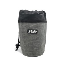 Crufts Treat Bag Grey Black Colour Nylon Dog Training Pouch (10cm X 10cm X 15cm)