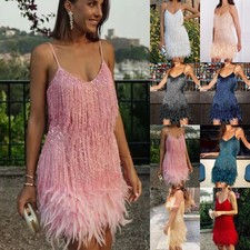 Womens Strappy Fringed Feather