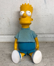 Simpson Vintage 1990 Bart Simpson 11'' Plush Doll Plastic Toy The Simpsons