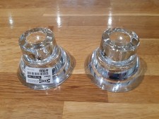 2 IKEA Glass NEGLINGE Reversible Candle/Tea Light Holders Wedding Table Decor