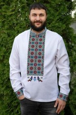 White linen Vyshyvanka, Men's