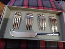 Dibor 4 Metal Fork & Mice Shaped Cheese Markers Set With Cheese Knife New Boxed