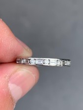 18ct gold diamond 2ct baguette round cut full eternity ring