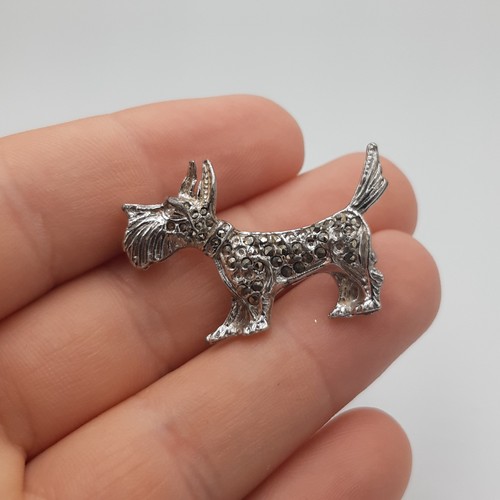 Vintage marcasite scottie - marcasite, dog