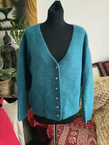 Stunning blue mohair - blue, wool