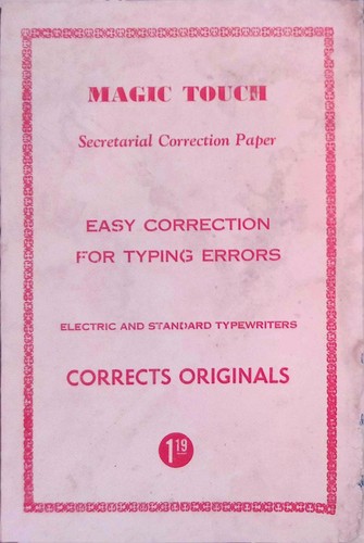 Columbia typewriter correction - columbia,
