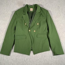 ORTTU Blazer Jacket Mens Large Green Double Breasted Gold Button Suit Lined