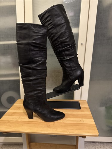 Hobbs women black leather knee - black,
