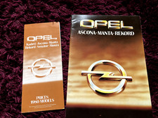 Opel Ascona, Manta & Rekord Brochure 1980 - UK Issue + range Price List