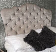Grey velvet with diamante 4ft small double bed headboard