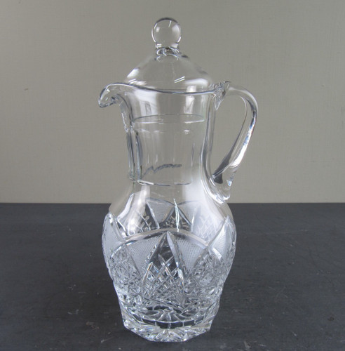 Large cut glass carafe pitcher - cut,