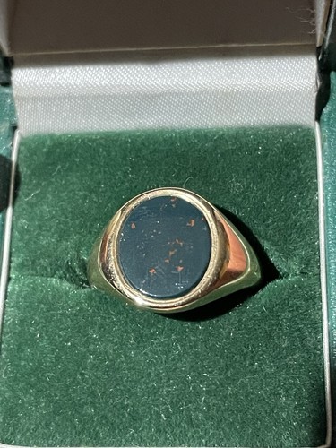 9ct mens bloodstone - , signet