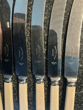 X6 Vintage cutlery Faux Bone Handle Stainless T1