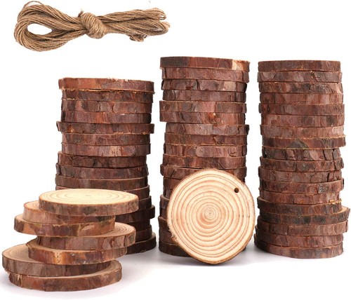 240pc natural wood slices - natural, 5-6