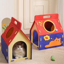 Felt Cat House Cozy Cat Bed
