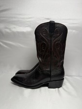 Stetson Carlisle Boot Size 13 Black And Red  Real Leather Fancy Cowboy Boots