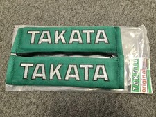 TAKATA Green Seat Belt Cover Harness Shoulder Pads Suits JDM Honda Mazda Toyota