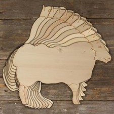 10x Wooden Ewe Standing Sheep