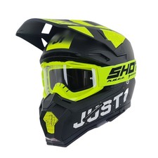 Kids Motocross Helmet Carbon Fibre Just1 J22 Neon Yellow Black Free Goggles
