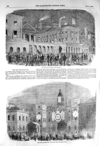 Old antique print 1856 peace - old,