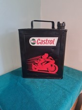 1939 Vintage Valor 2 Gallon Oil Or Water Can Castrol And Biker Graphics Nice Can