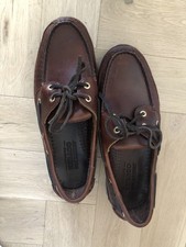 Sebago Mens Brown Leather Dockside Boat Shoes size 6.5.