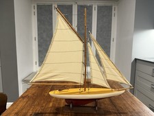 J CLASS  WOODEN SAILING YACHT Model 50cm Nautical Ornament