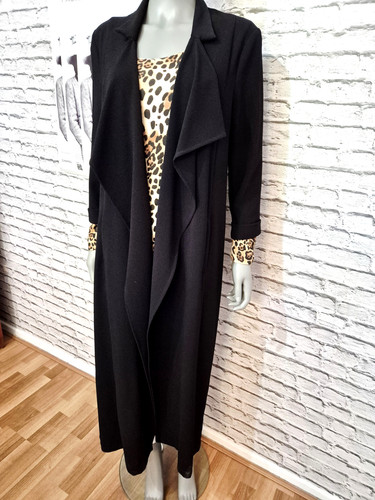 Black long unlined - black, waterfall
