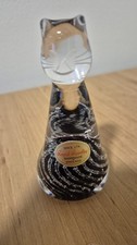 Vintage Royal Brierley handmade crystal glass cat paperweight