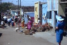 35mm Slide 1993 India street Scene  people dog Girl guide Leader