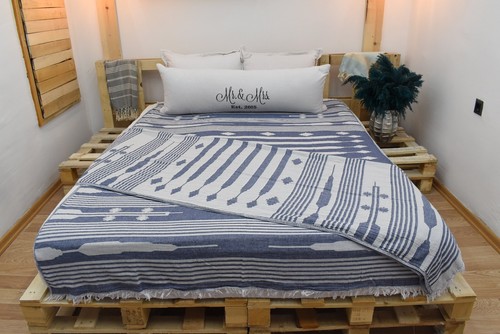 Navy throws beach blanket - navy,