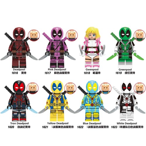 Deadpool 8pcs mini figures - deadpool,