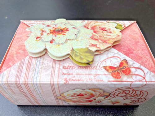 New milled rose soap box - milled,