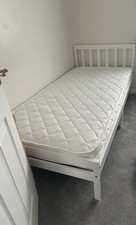 Solid Wood Single Bed Frame with Mattress