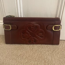 Mischa Barton Dark Brown Clutch Bag Bronze Detail