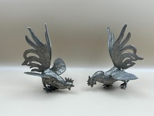 Pair of Antique Silver Plated Hens.