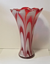 Pulled Feather Red White Art