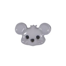 5 x Grey Mouse Head Shaped
