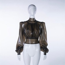 Women transparent black Latex