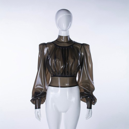 Women transparent black latex - transparent,