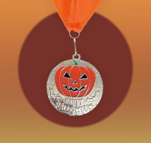 Pumpkin metal medal ribbon - metal,