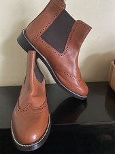 John White Brogue Chelsea Dealer Boots Size Uk 6 New