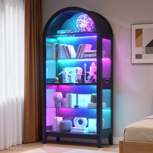 Arched display cabinet with - arched,