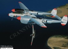 USAF P38  Lightning Art Post Card American Fighter Ace Richard Bong