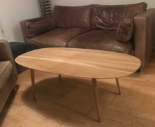 Solid Oak AIF Surf Oval Coffee Table W3 London. Perfect Condition RRP £466
