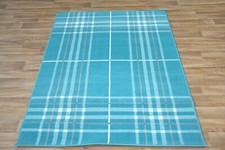 Teal Blue Geomtric Print Rug