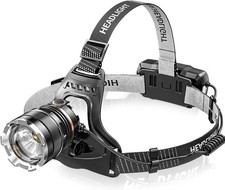 Head Torch Rechargeable,Super Bright 50000LM 6 Modes LED Headlight with Red Warn