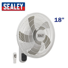 SEALEY 18" Wall Mounted 3-Speed Oscillating Cool Fan With Remote Control SWF18WR