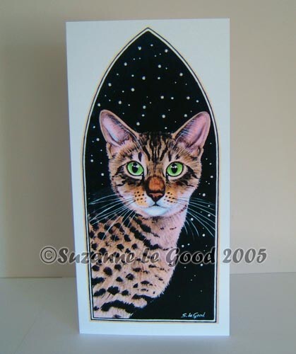Bengal cat brown art - cat, greetings