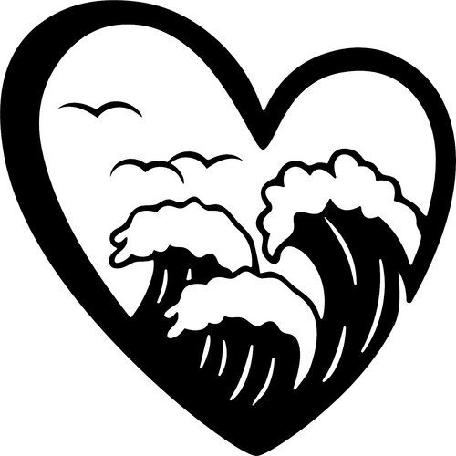 Ocean waves love heart - waves,